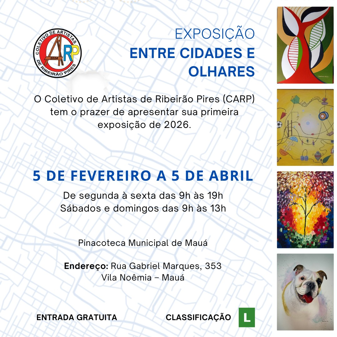 Coletivo de Artistas de Ribeirão Pires realiza exposição “Entre Cidades e Olhares” em Mauá