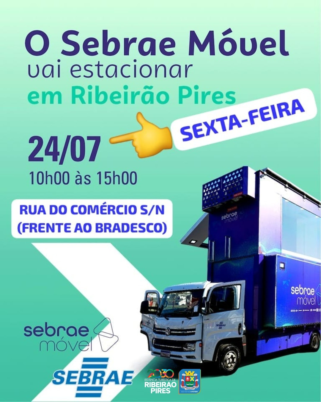 Ribeirão Pires recebe Sebrae Móvel nesta sexta-feira (24)