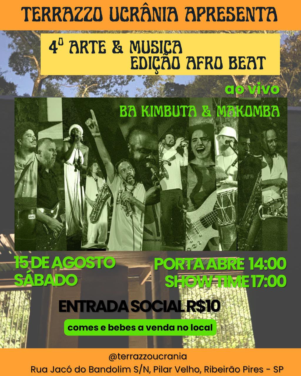 Coletivo Ba Kimbuta e Makomba leva Afrobeat e cultura periférica à 4ª edição do Arte e Música no Terrazzo Ucrânia