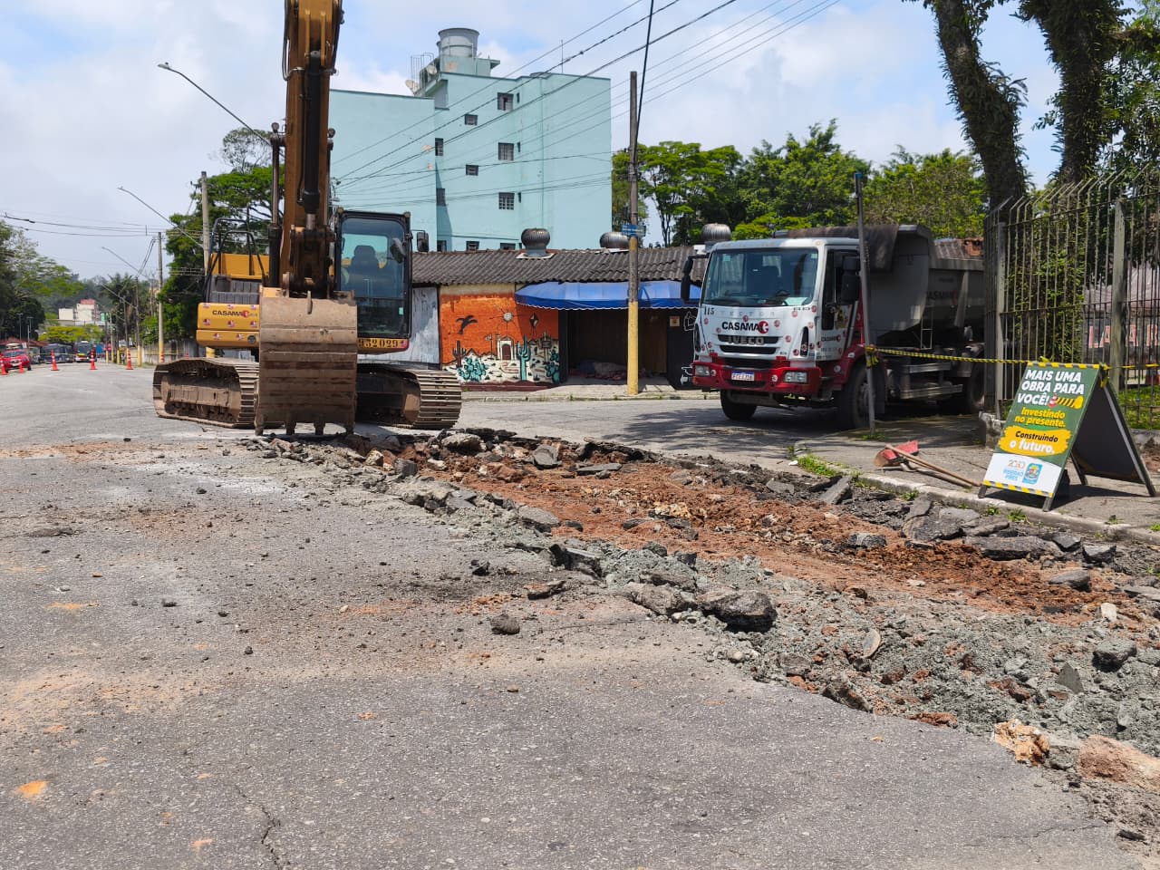 Prefeitura de Ribeirão Pires inicia recuperação completa de trecho da Rua Padre Marcos Simoni