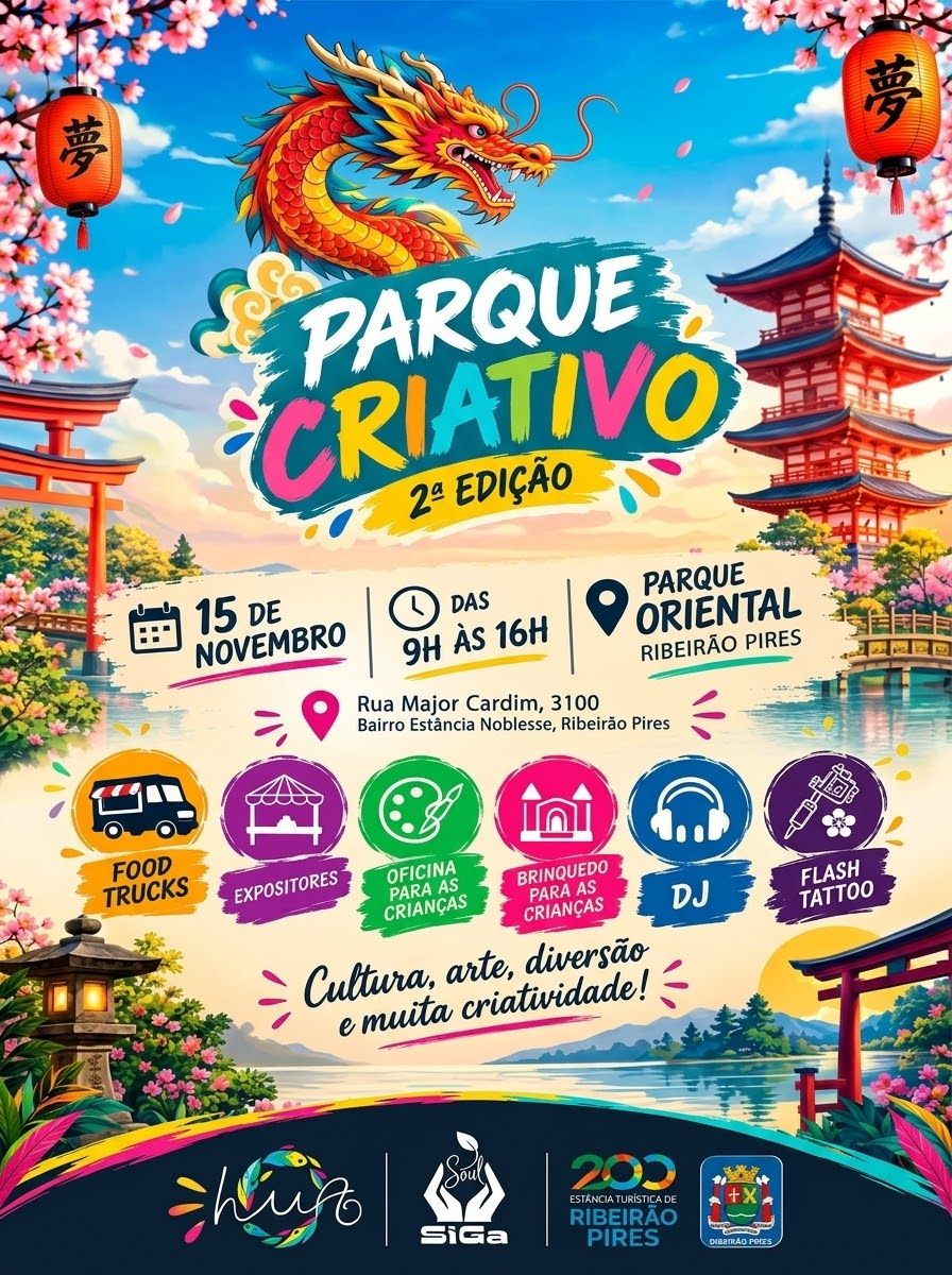 🎨🌿 PARQUE CRIATIVO CHEGA À SUA 2ª EDIÇÃO EM RIBEIRÃO PIRES!
