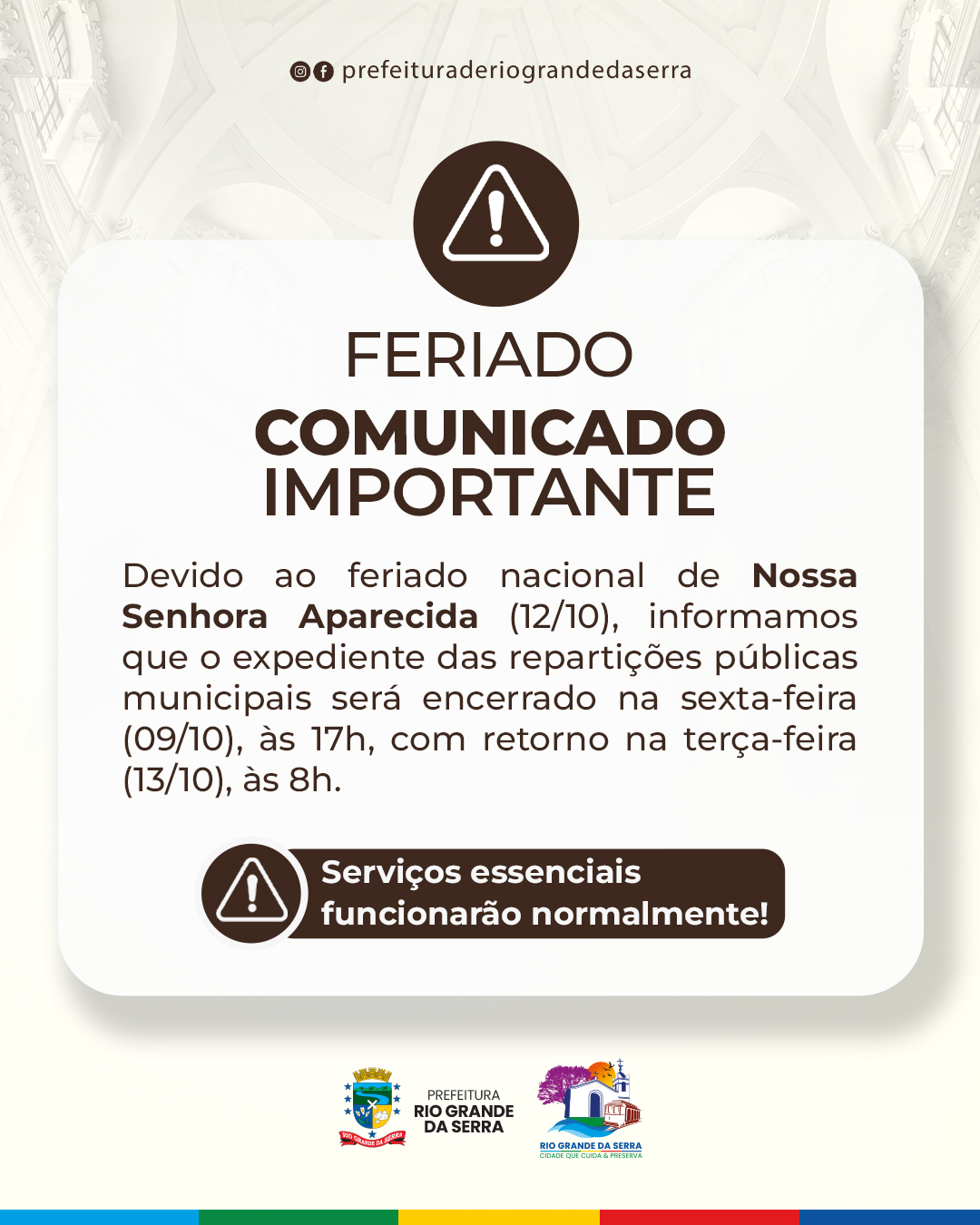 COMUNICADO IMPORTANTE | FERIADO NACIONAL